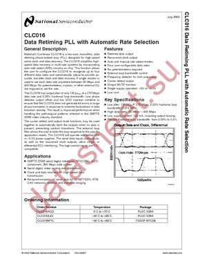 CLC016MTC/NOPB datasheet  